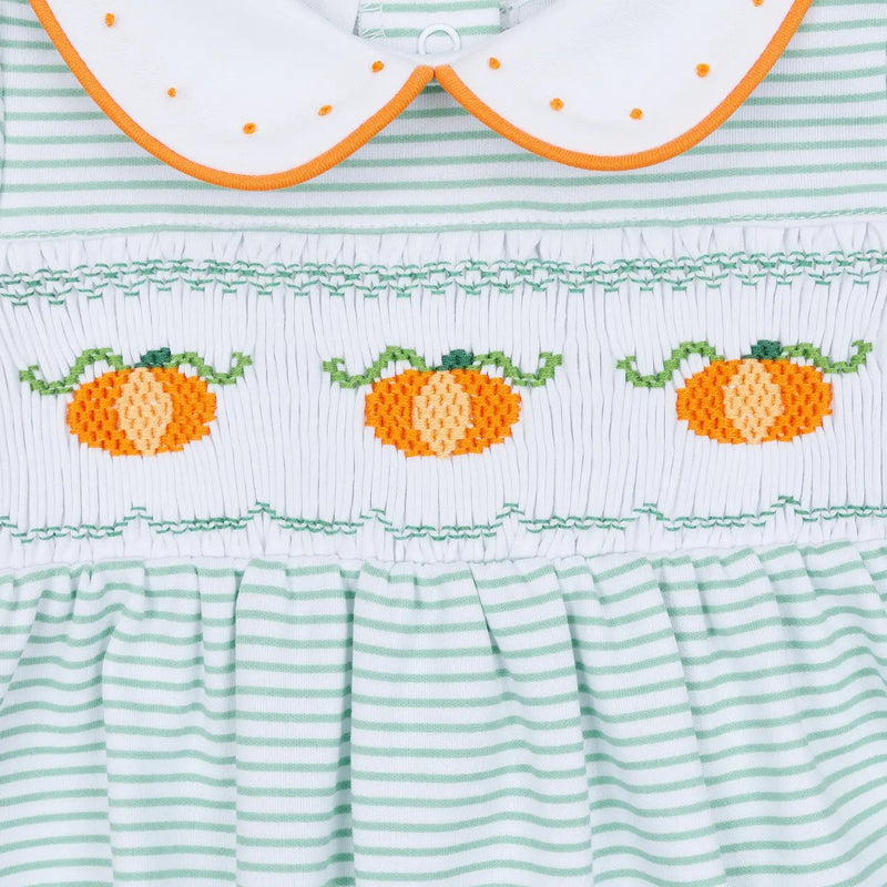 Lil' Pumpkin Classics Smocked Long Sleeve Girl Bubble