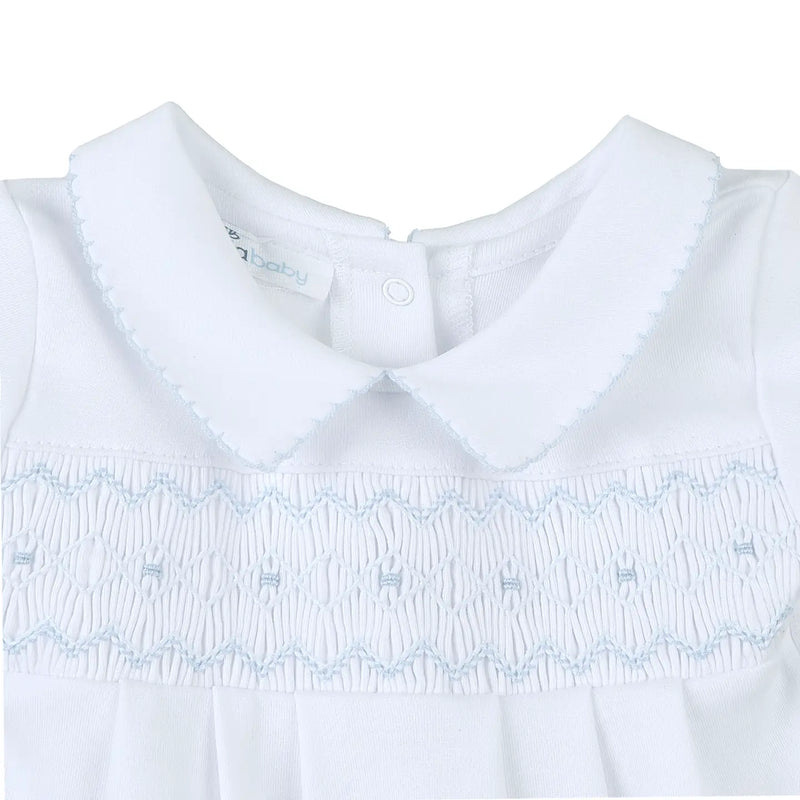 Landon's Classics Smocked Bubble - Light Blue