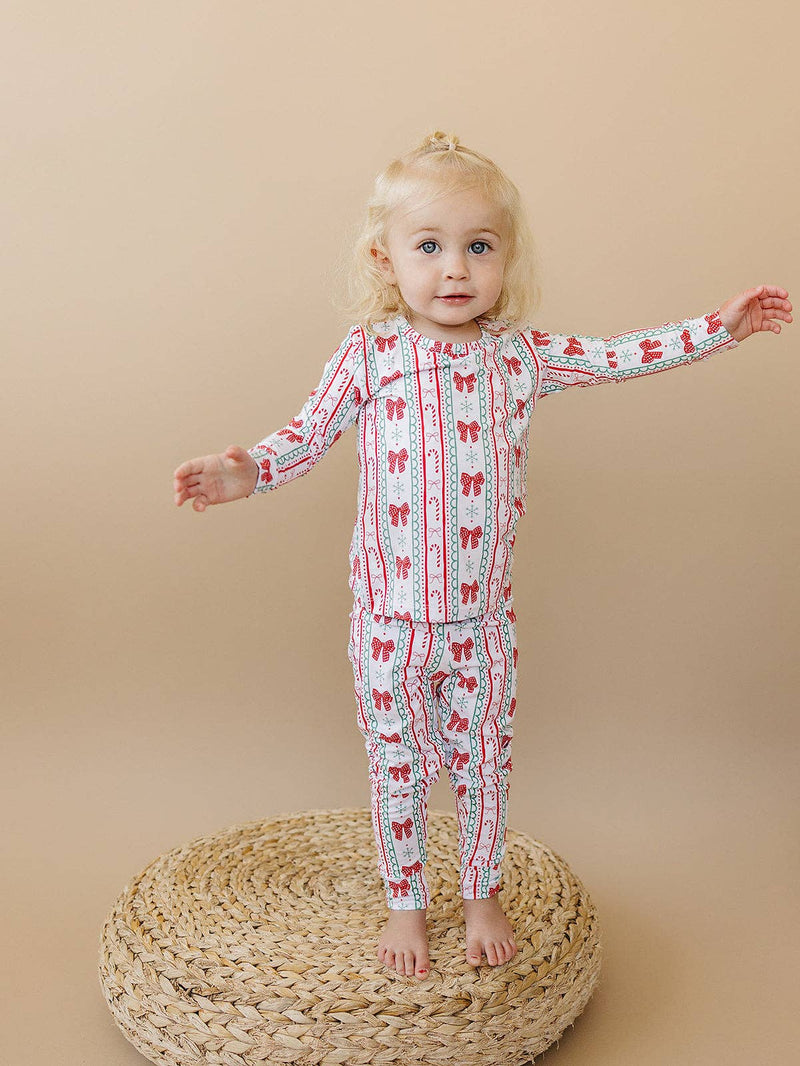 Retro Candy Cane Bamboo Two Piece Set