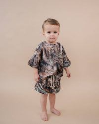 Brown Camo Slouchy Shorts Set