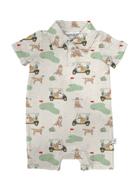 Short Sleeve Polo Romper -Barks & Birdies