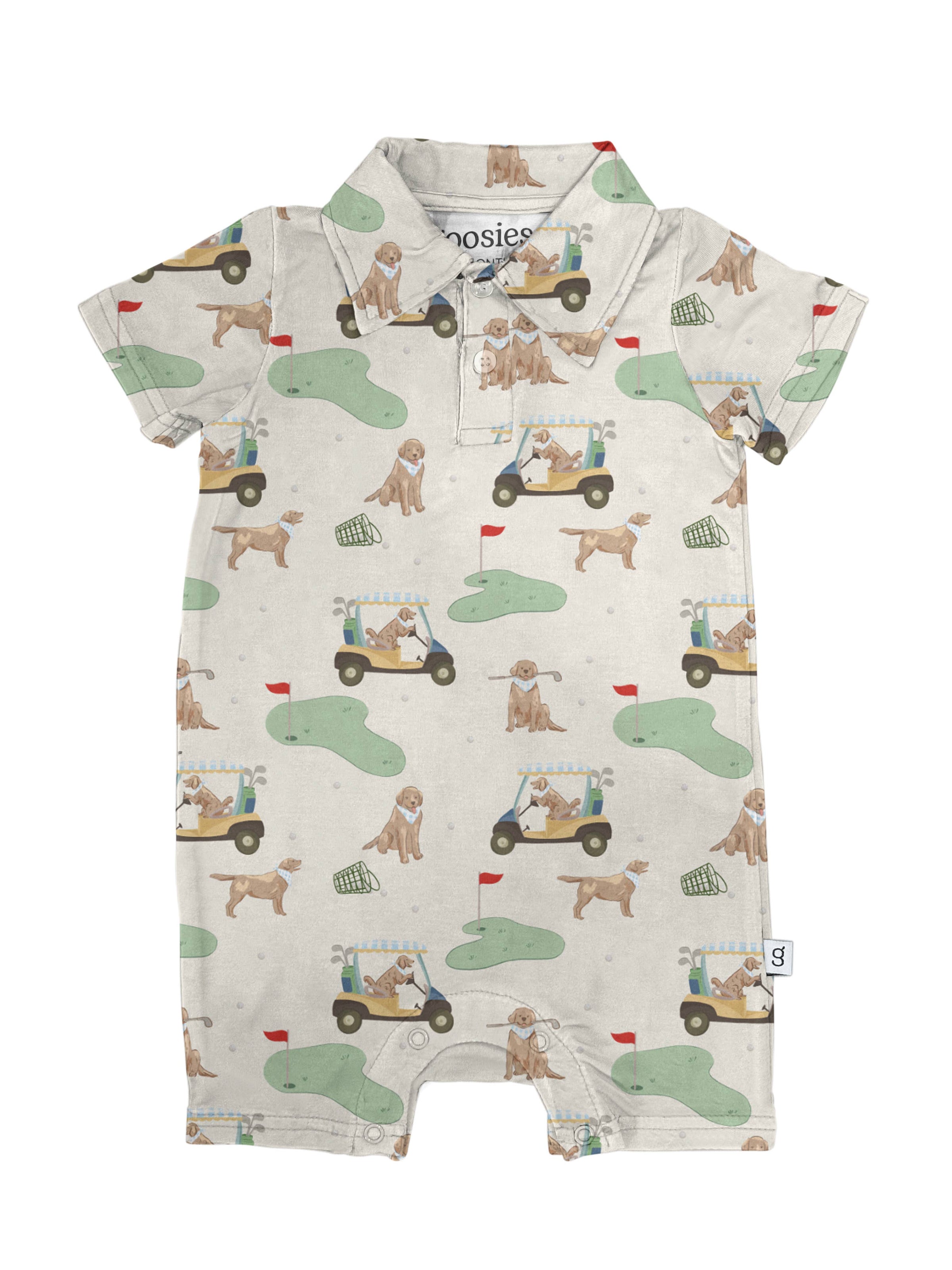 Short Sleeve Polo Romper -Barks & Birdies