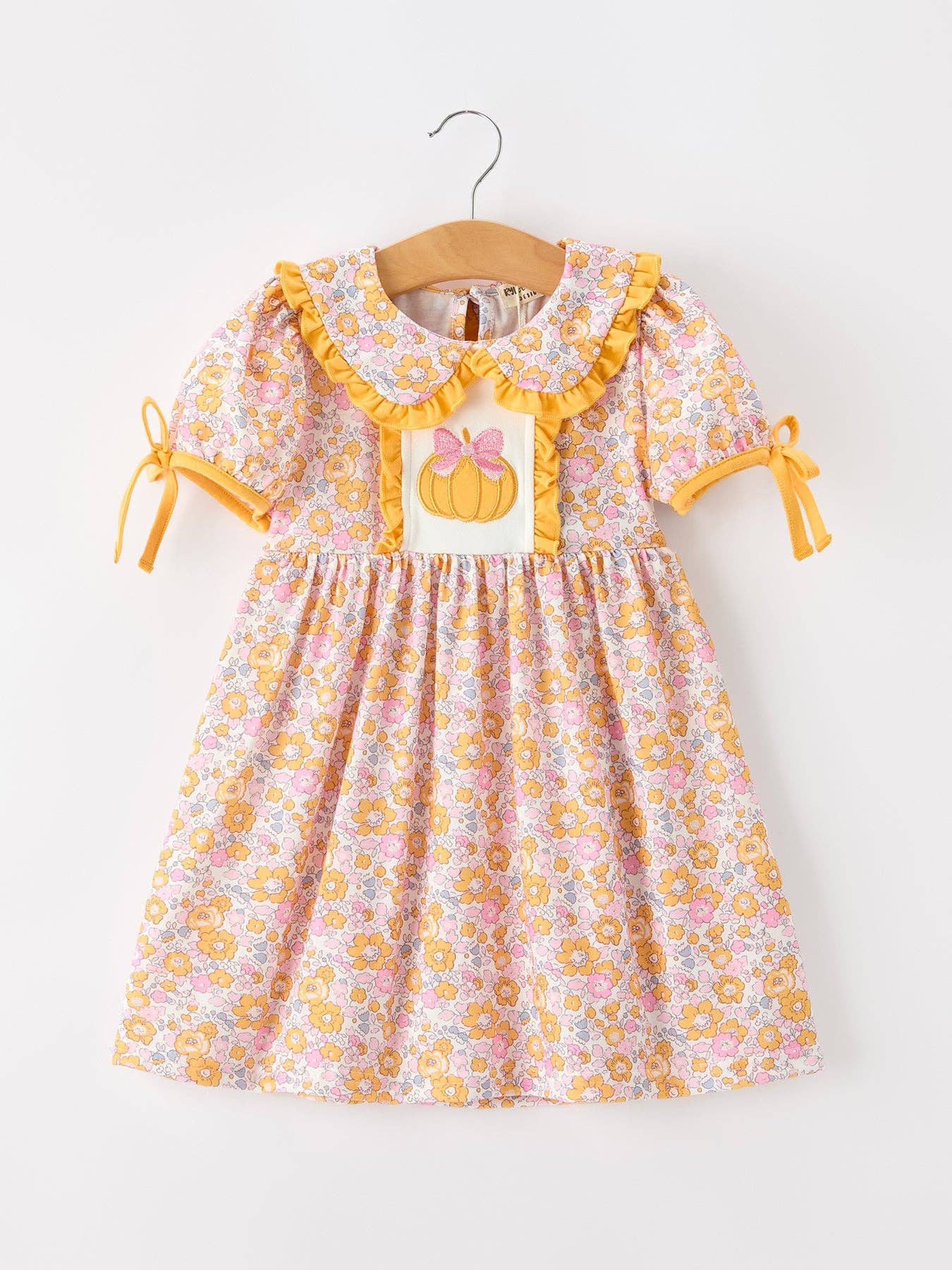 Bow Pumpkin Floral Dress