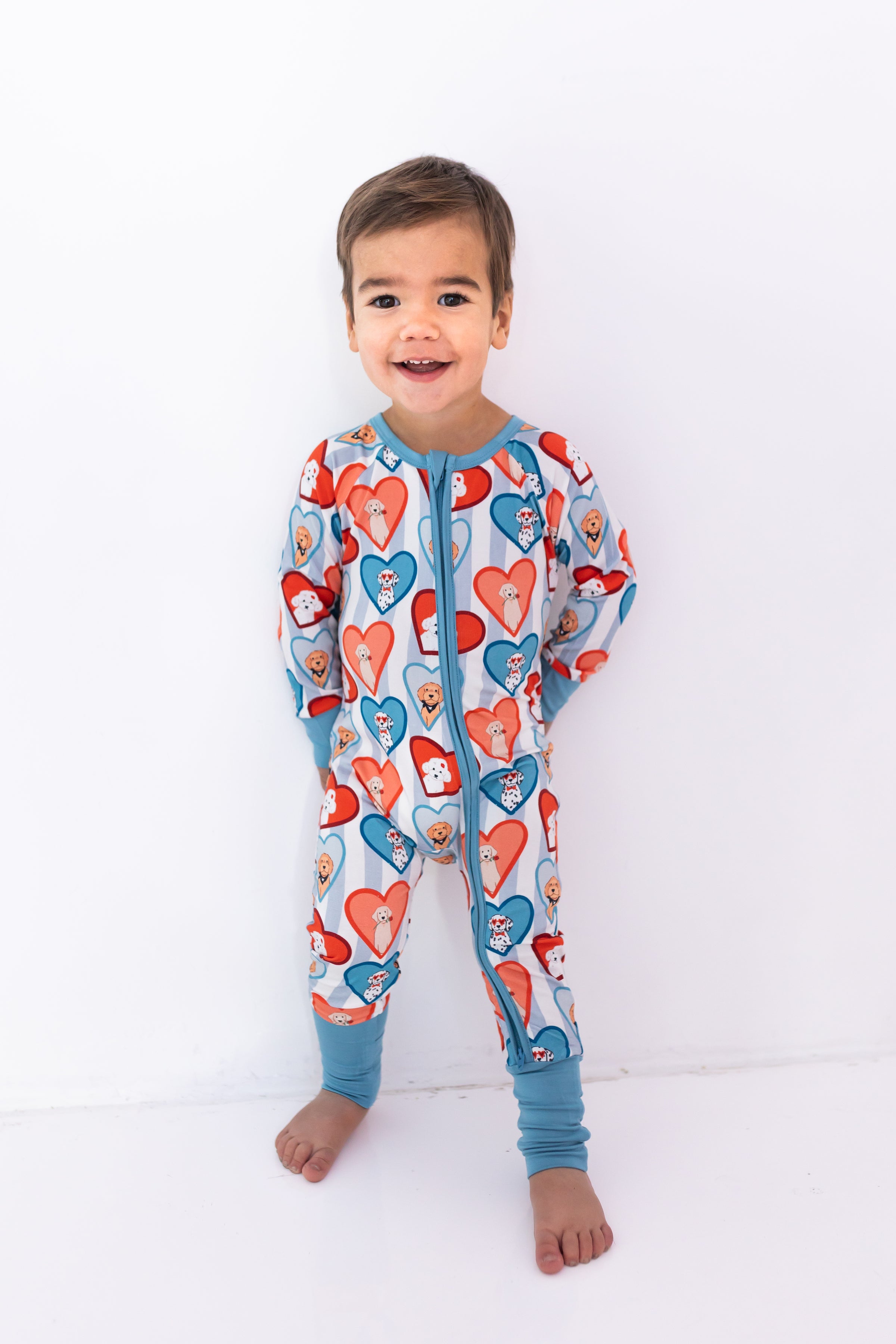 Blue Fur-Ever Zipper Romper