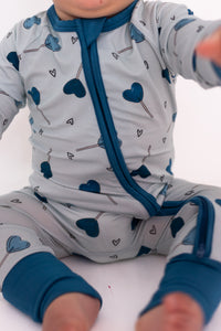 Blue Sugar Rush Zipper Romper