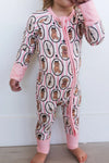 Howl-o-ween Pups Pink Zipper Romper