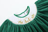Green Velour Nativity Smocked Dress