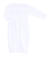 Solid Essentials White Smocked Gown