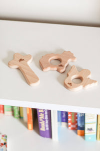 Christian Wooden Baby Teethers - Set of 3