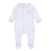 Sweet Peppermint Pink Emb Ruffle Footie
