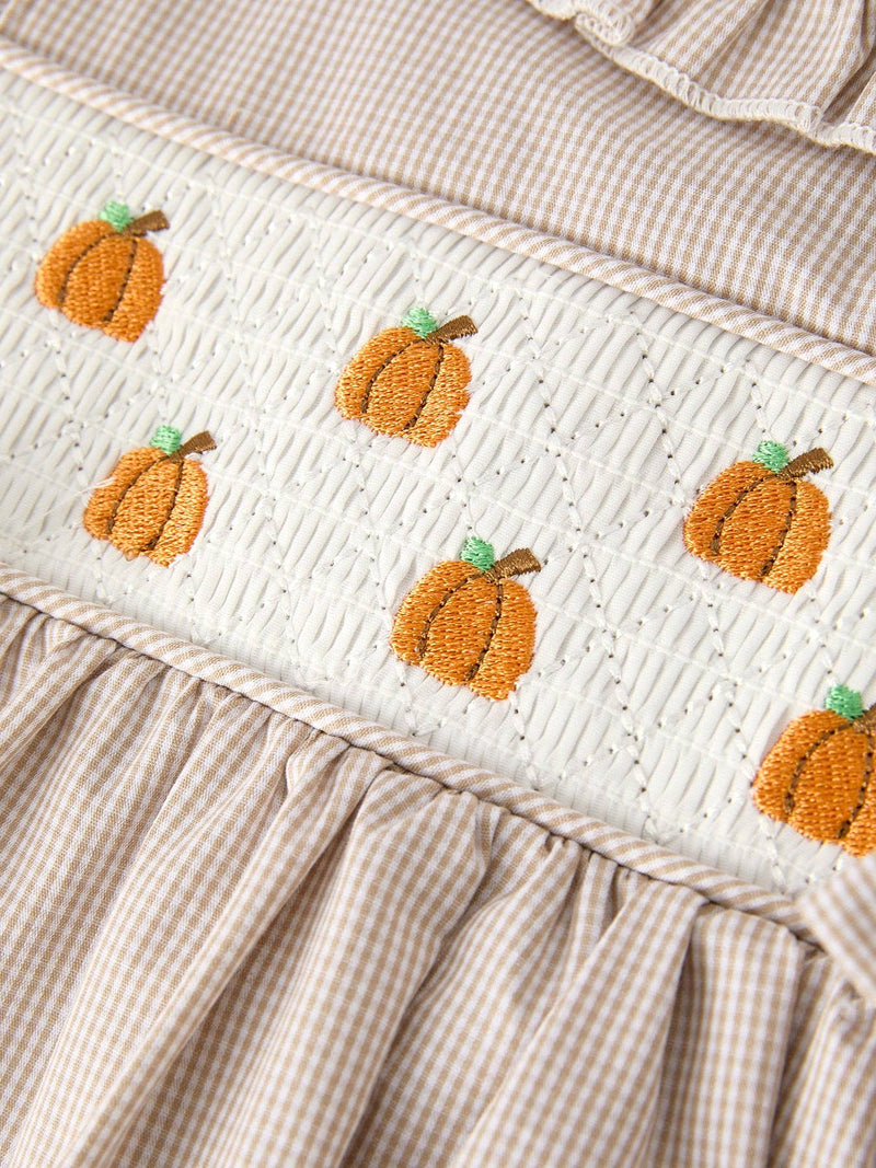 Pumpkin Smock Plaid Dress