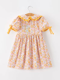 Bow Pumpkin Floral Dress