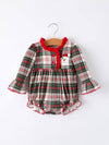 Christmas Plaid Santa Applique Bubble
