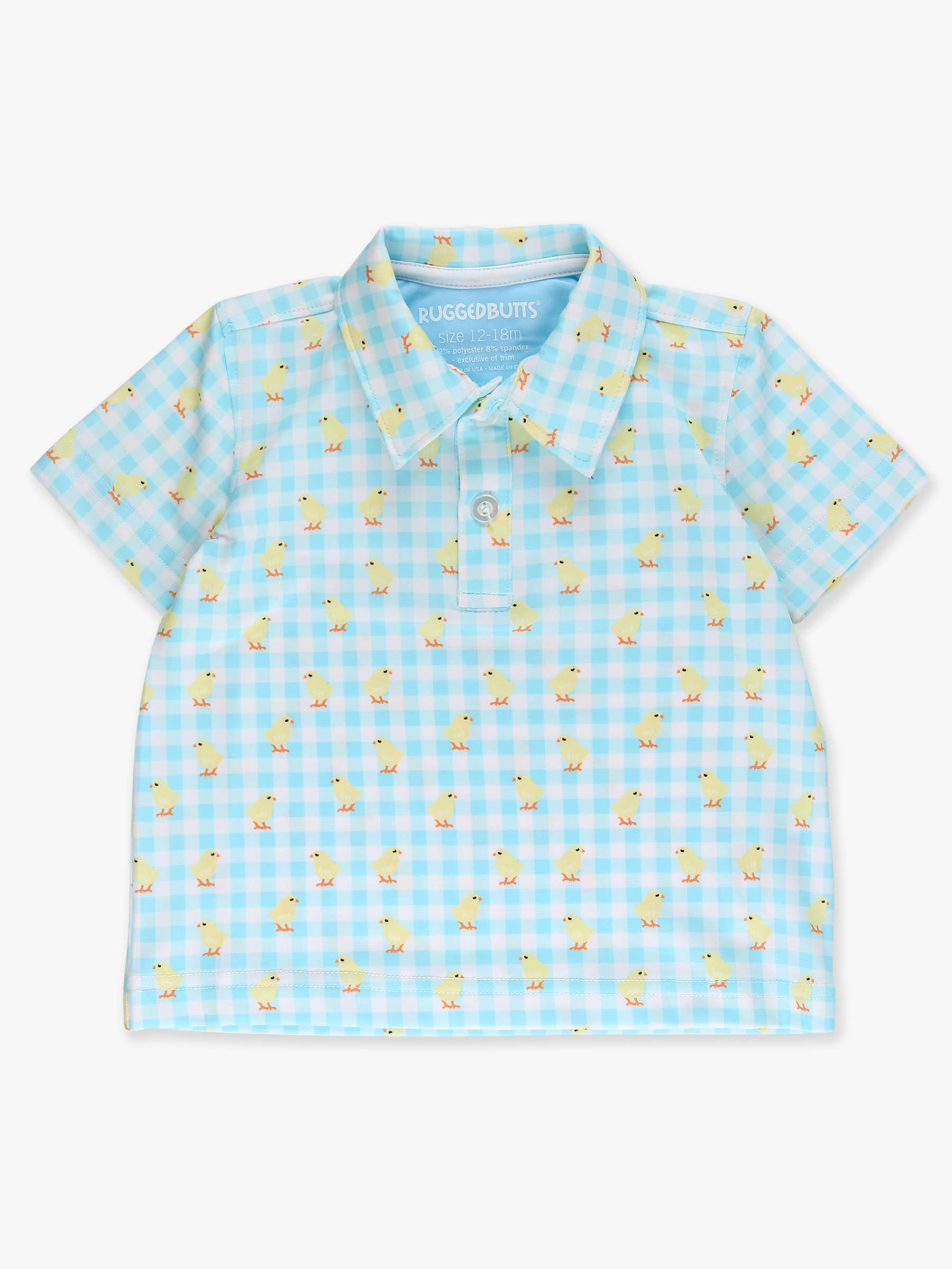 Boys Chirping Chicks Gingham Performance Polo