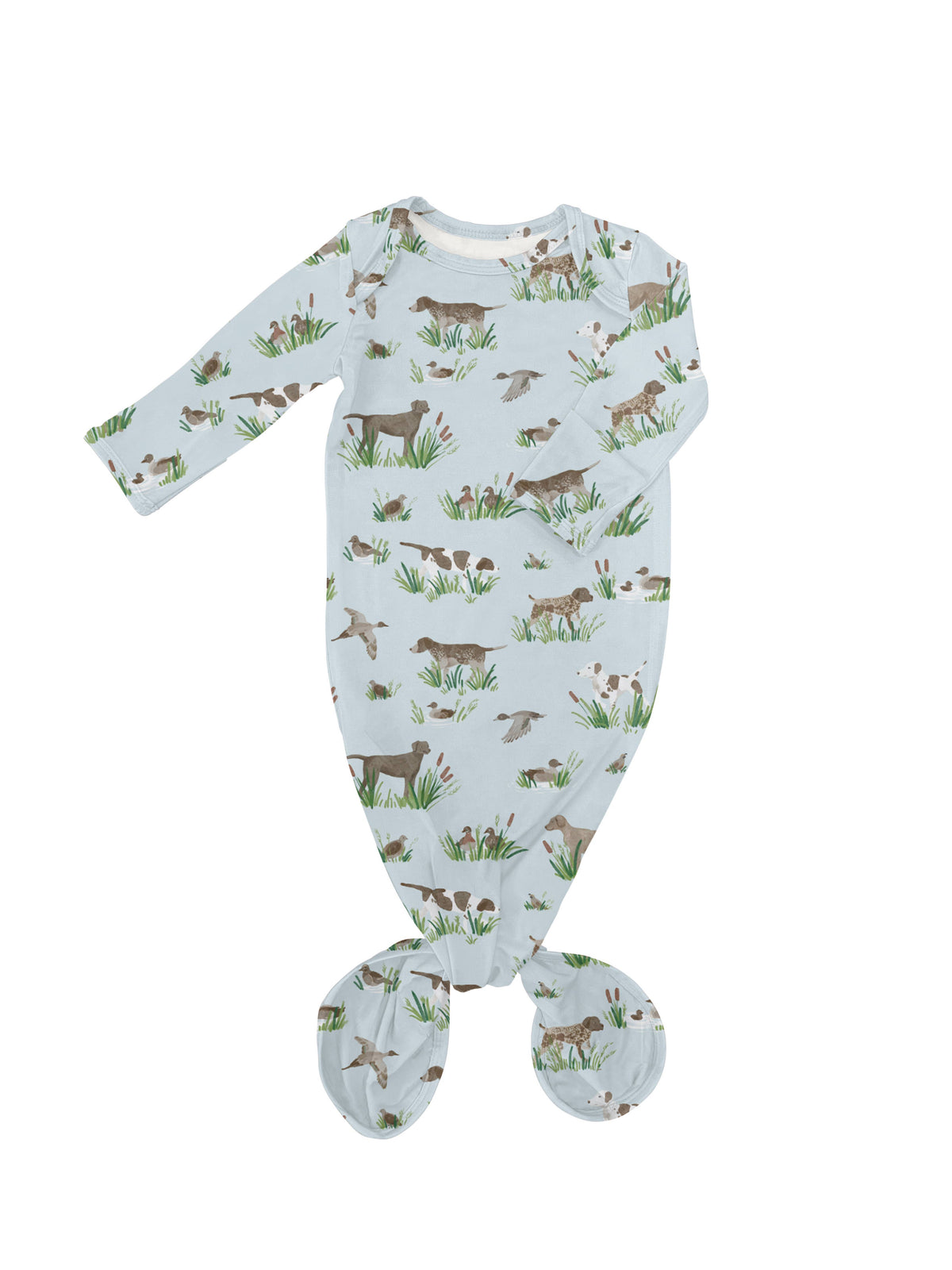 Delta Bird Hunting Dogs- Knotted Infant Gown