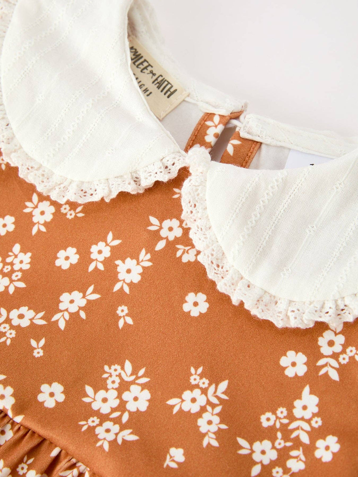 Rust Floral Peter Pan Collar Bubble