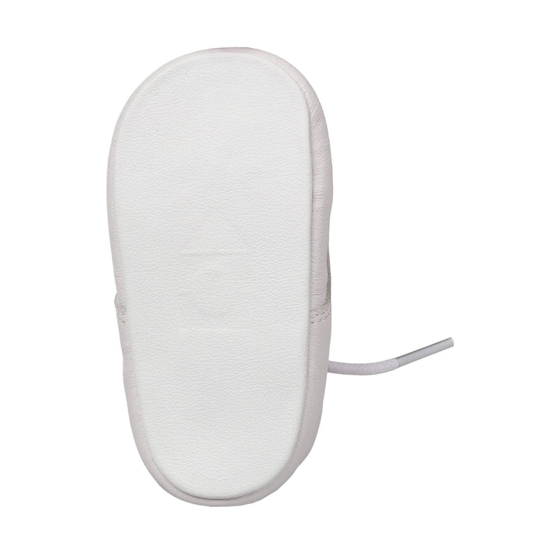 August Crib-White Leather