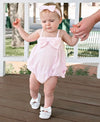 Seersucker Bow Front Woven Bubble Romper