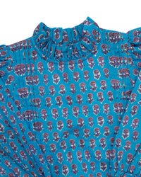 Sky Blue Floral Block Print Bubble