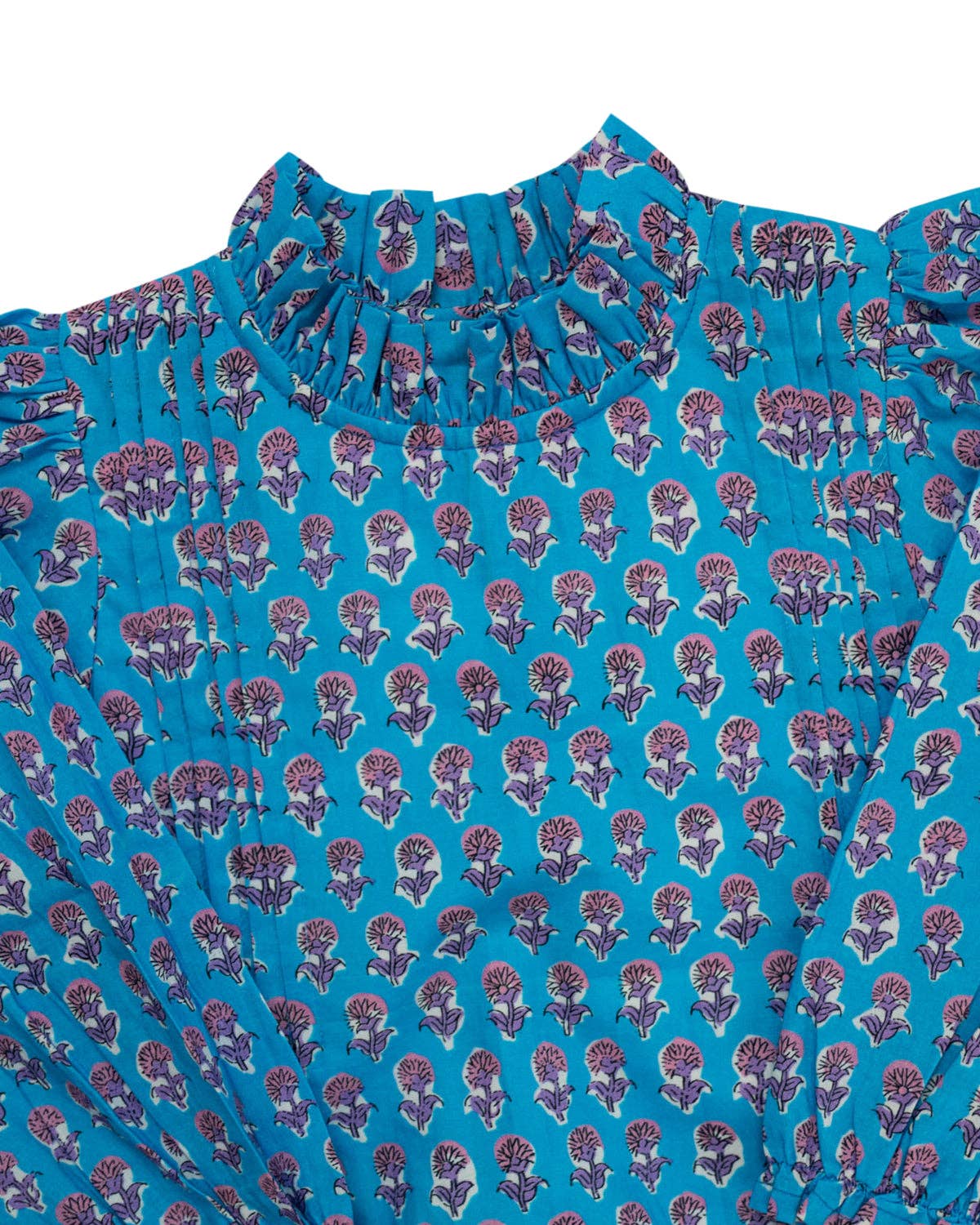 Sky Blue Floral Block Print Bubble