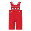 Red & White Santa Smocked Overalls