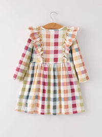 Fall Plaid Long Sleeve Dress