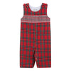 Red and Green Christmas Plaid Smocked Overalls