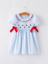 Patriotic Smocking Star Embroidered Dress