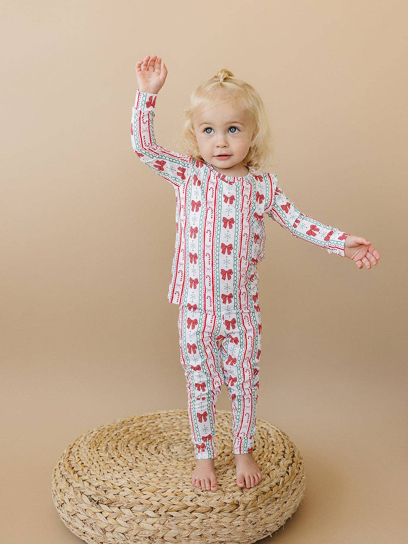 Retro Candy Cane Bamboo Two Piece Set