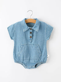 Denim Polo Romper