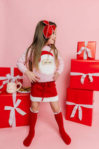 Santa Baby Lace Top Knee High Socks