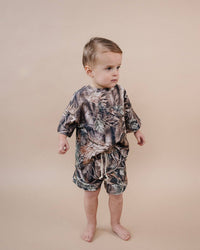 Brown Camo Slouchy Shorts Set