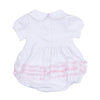Essentials Solid Ruffle Bubble in White Pink