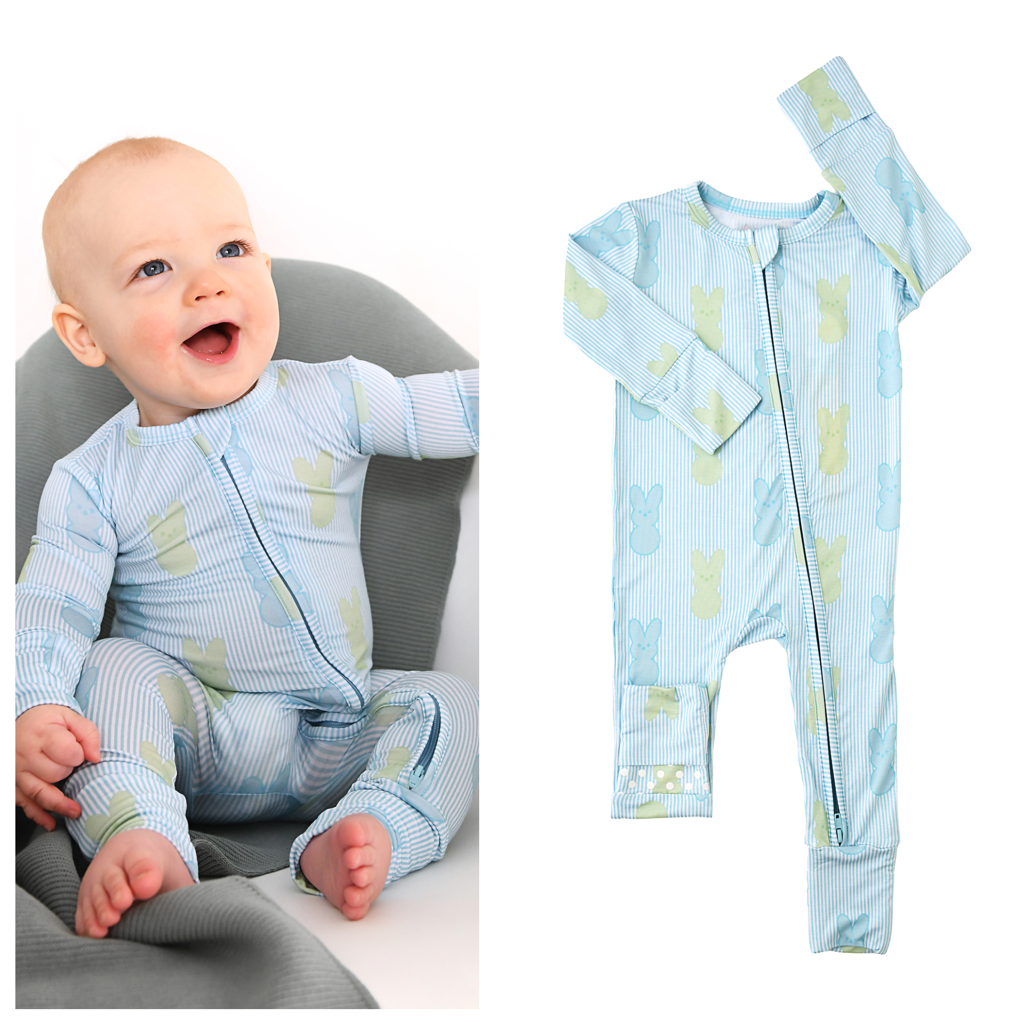 Sage Bunny ZIP Easter Bamboo Sleeper