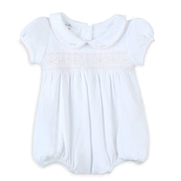 Lizzie's Classics Smocked Short Sleeve Bubble - Pink