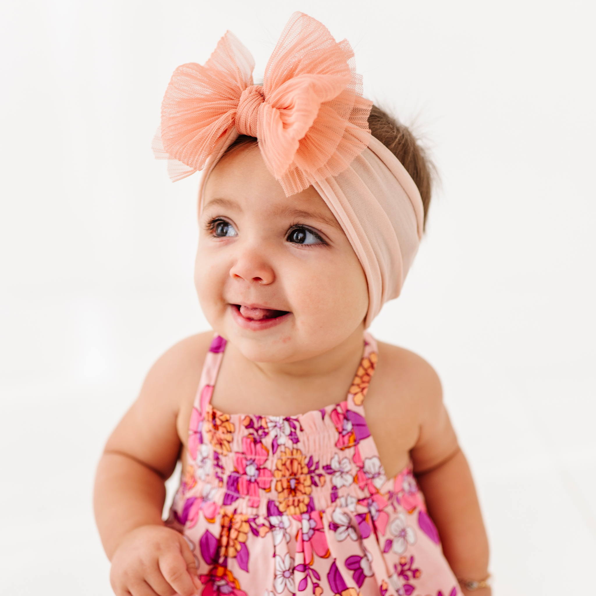 Baby Bling® Tulle FAB® soft nylon headband with tulle bow