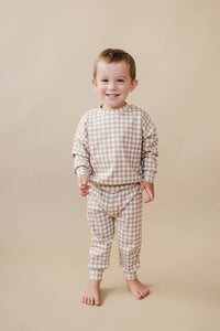 Jogger Set | Beige Gingham