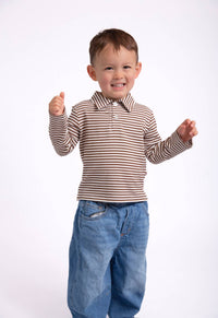 Polo Sweatshirt - Chocolate Stripes