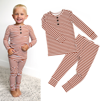 Chase Brown Ribbed Two Piece Set