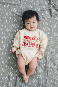 Merry & Bright Christmas Sweatshirt Romper
