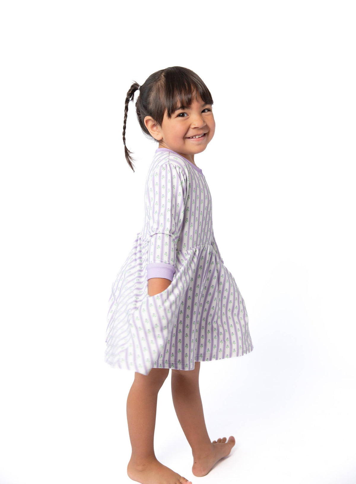Lilac Ribbons Sweatshirt Dress