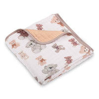 Teddy Bear Cotton Muslin Blanket