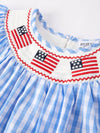 Flag Embroidered Smocked Dress