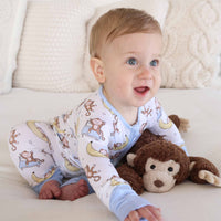 Monkey See, Monkey Snooze Convertible Zip Romper