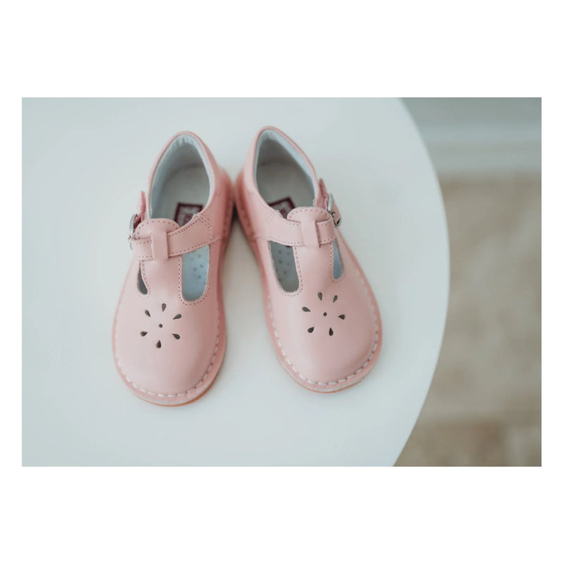Joy Classic Leather T-Strap Mary Jane in Pink