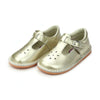 Joy Metallic Leather T-Strap Mary Jane in Gold
