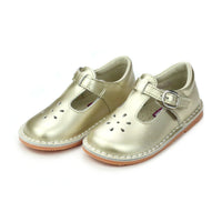 Joy Metallic Leather T-Strap Mary Jane in Gold