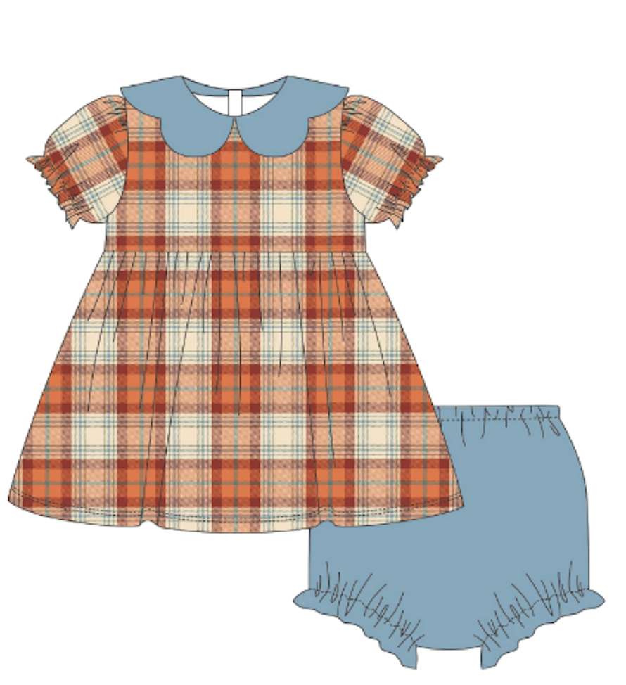 Fall Plaid Bloomer Set