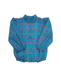 Sky Blue Floral Block Print Bubble