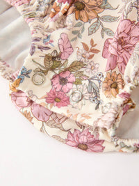 Fall Floral Peter Pan Collar Bubble Romper